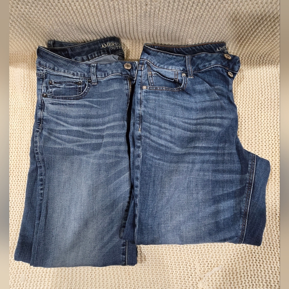 American Eagle jeans size 14R Tomgirl/Favorite Boyfriend Lot of 2